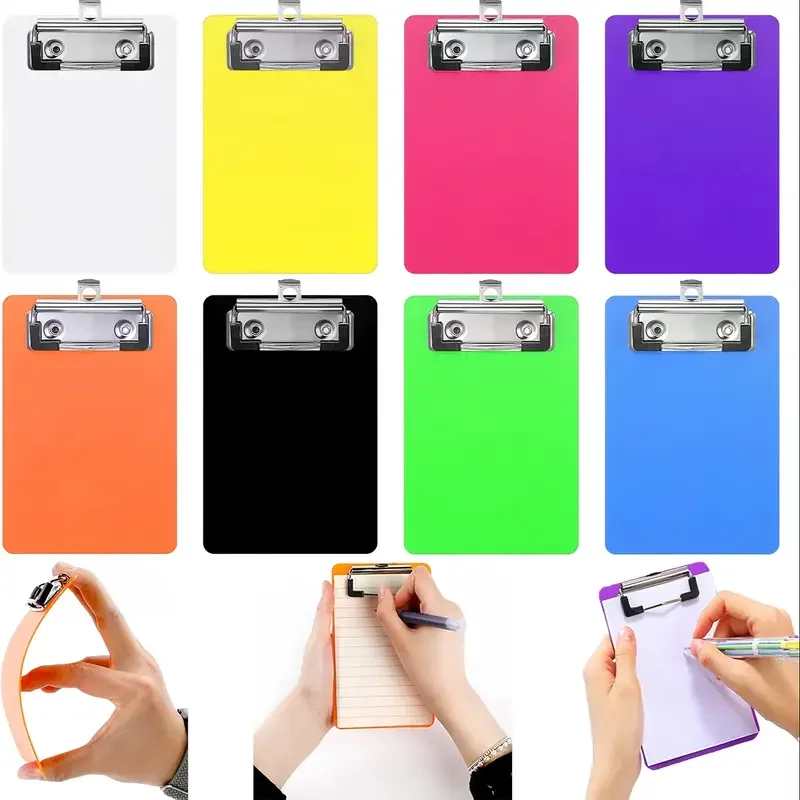 

8pcs Portable Mini Scrapbooks Measuring Random 10X15Cm Mini Notepad Clip Board With Back Pocket For Notepad Receipt Pocket List