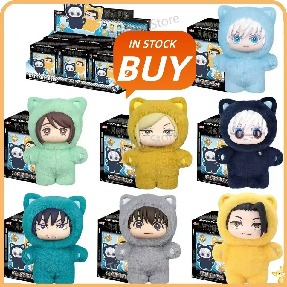 Hot new Jujutsu Kaisen 2 Cat Ear Plushie Series Blind Box Mystery Box Anime Figure Room Decoration Collection Kids Gifts