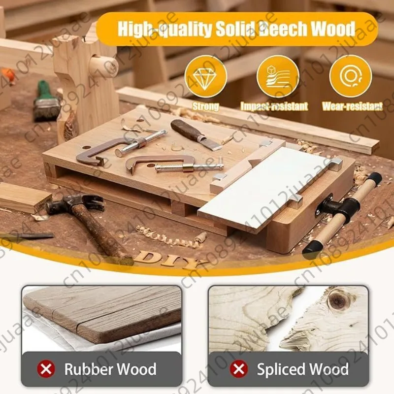 

Hardwood Bench Desktop Woodworking Vise Woodworking Bench with Clamping and G-Fixtures