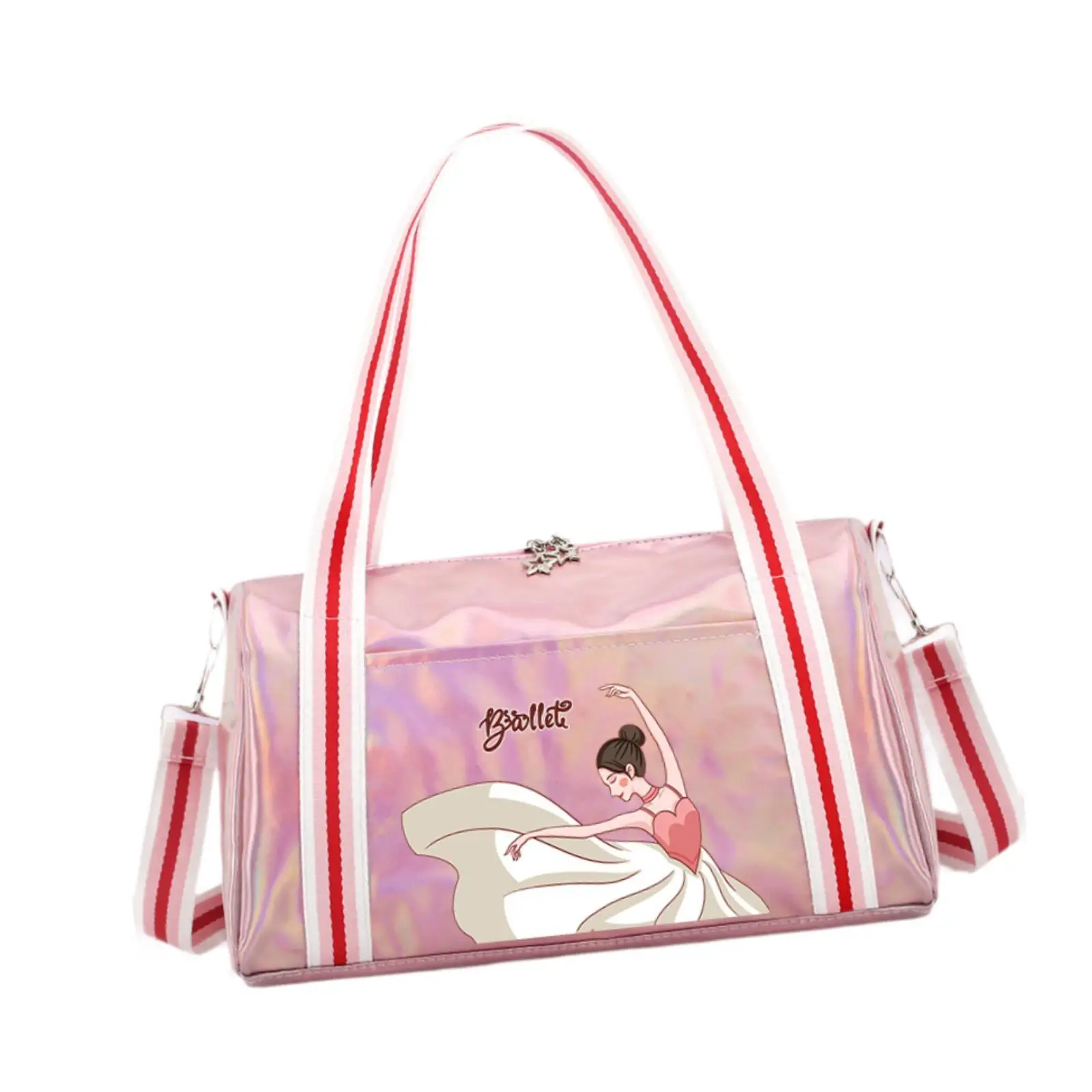 Durable Nylon Dance Bag Women Duffle Travel Sleepover Gym Sports Workout Ballet Gymnastics Cheerleader Carry on Overnight