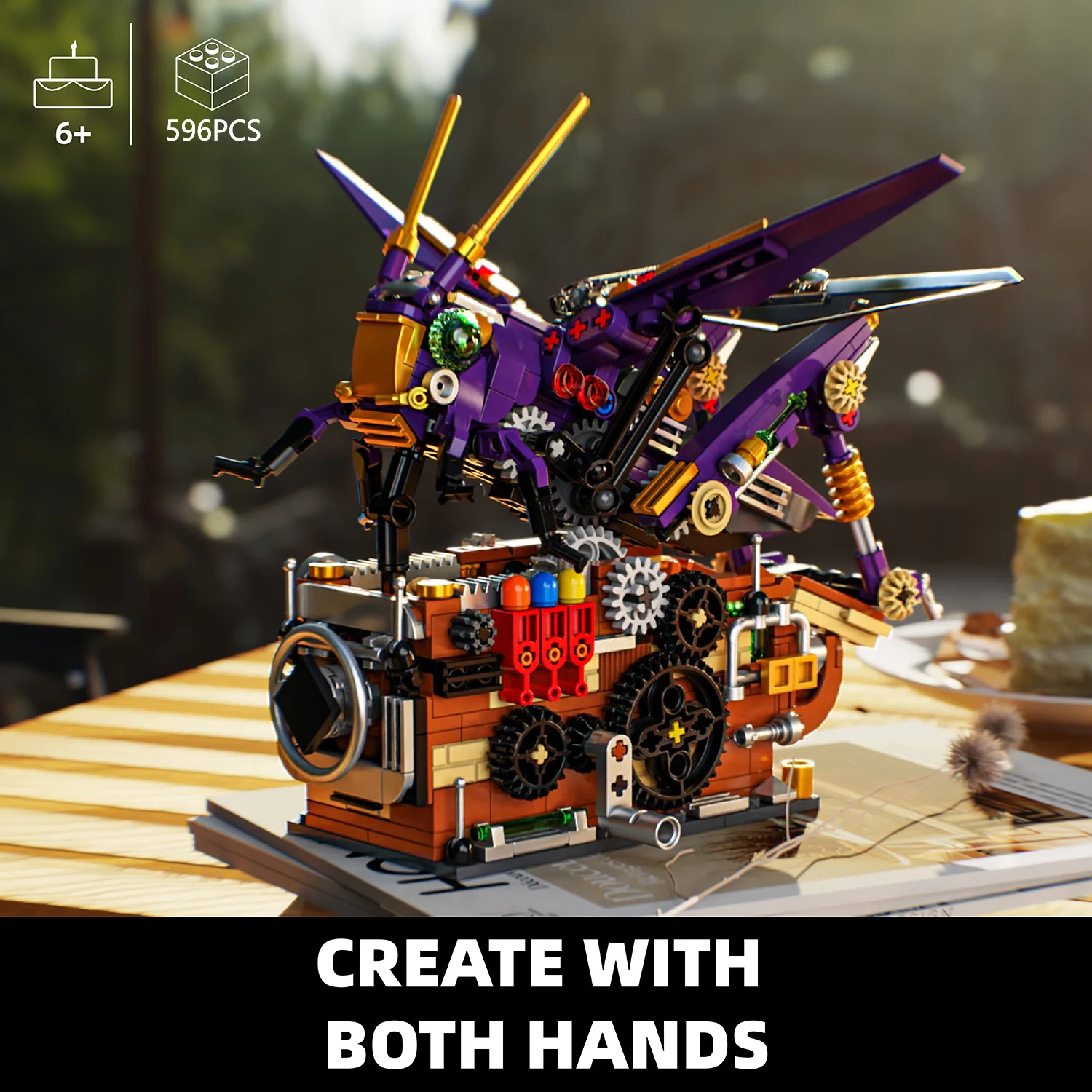 

596PCS Mechanical Grasshopper Model Building Blocks Sets Rotatable DIY Educational Toys Christmas Birthday Present Gifts