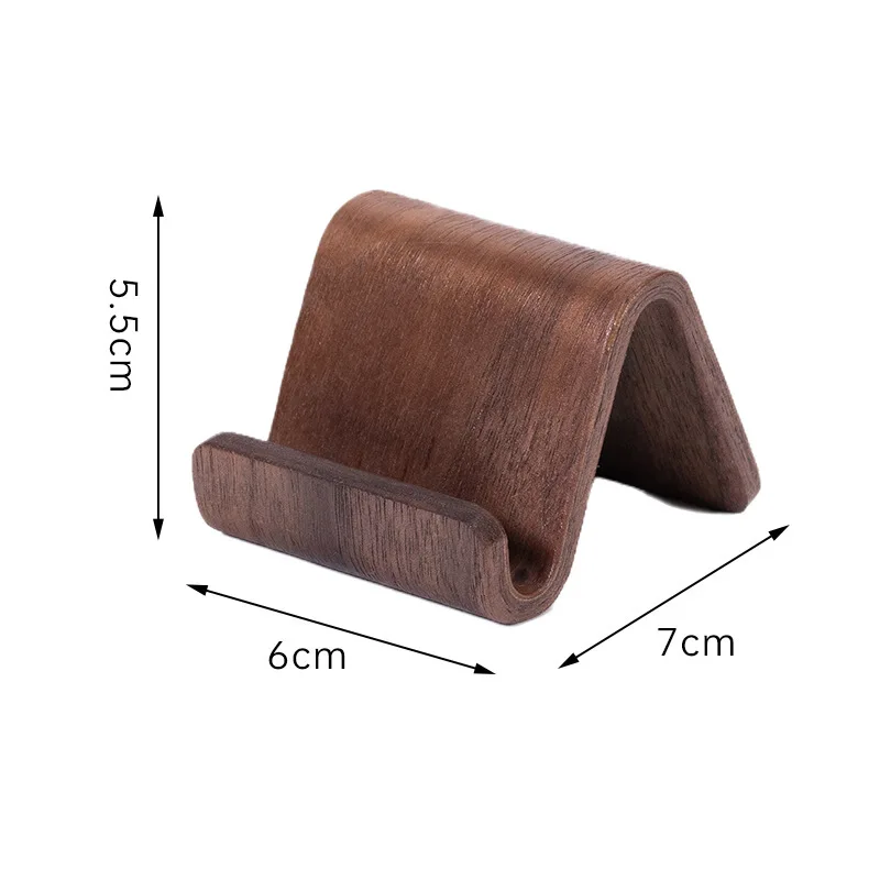 Multifunctional Solid Wood Phone Holder Front Desk Business Card Display Rack Creative Home Office Desktop Decoration view 5