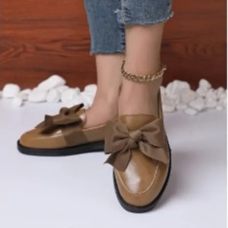 Ladies Shoes 2024 Plus Size Slip on Women's Pumps Classics Casual Pumps Women Bow Tie Round Toe Low Heel Shoes Women Zapatos image 3