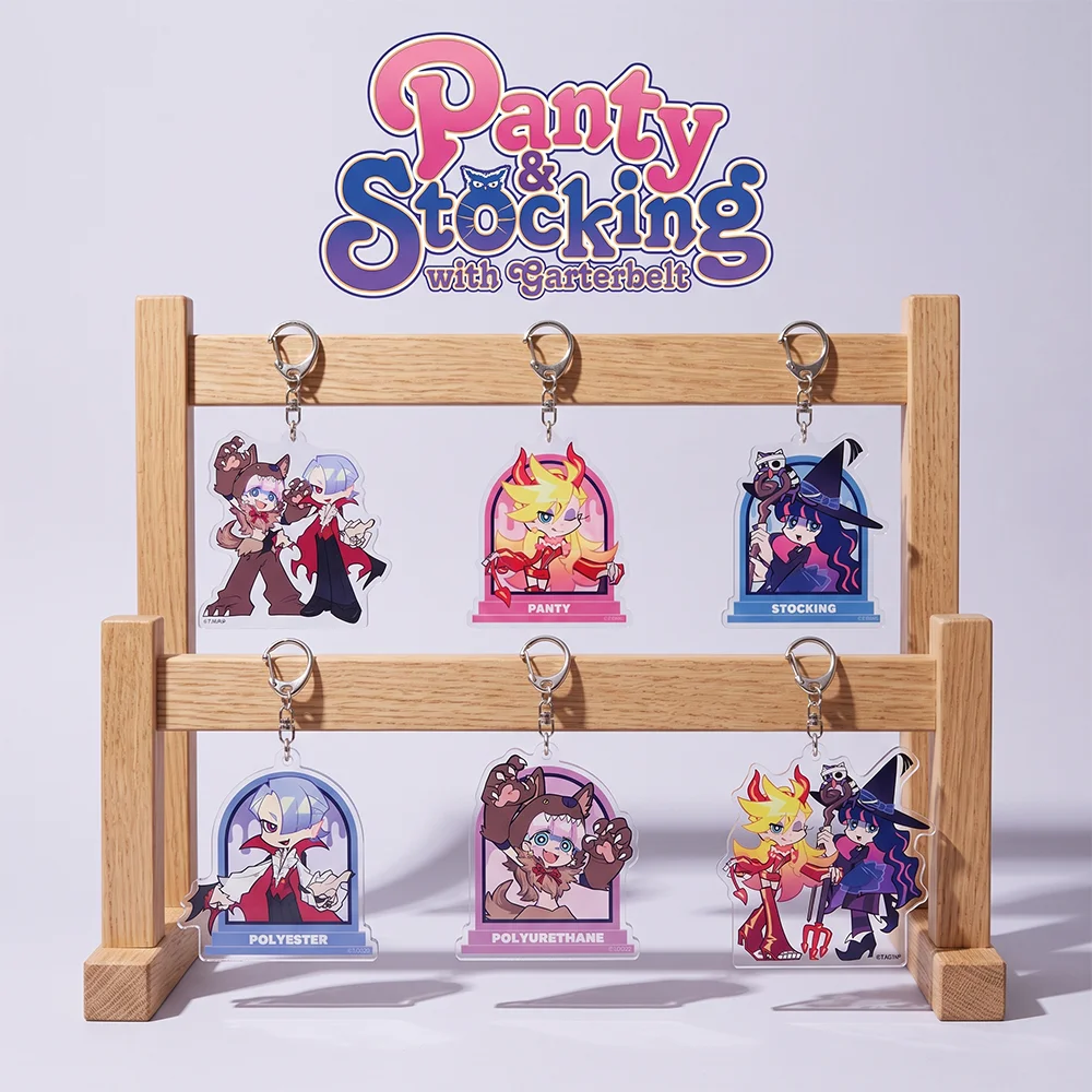 Anime Panty & Stocking With Garterbelt Brief Halloween 8CM Kawaii Keychain Cute KeyringBackpack Charm Itabag Decor  Fans Gift