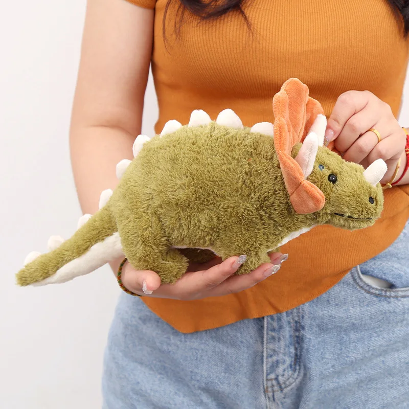 40cm verde triceratops dos desenhos animados dragão fofo dinossauros de pelúcia travesseiro macio pelúcia animal boneca presente do miúdo