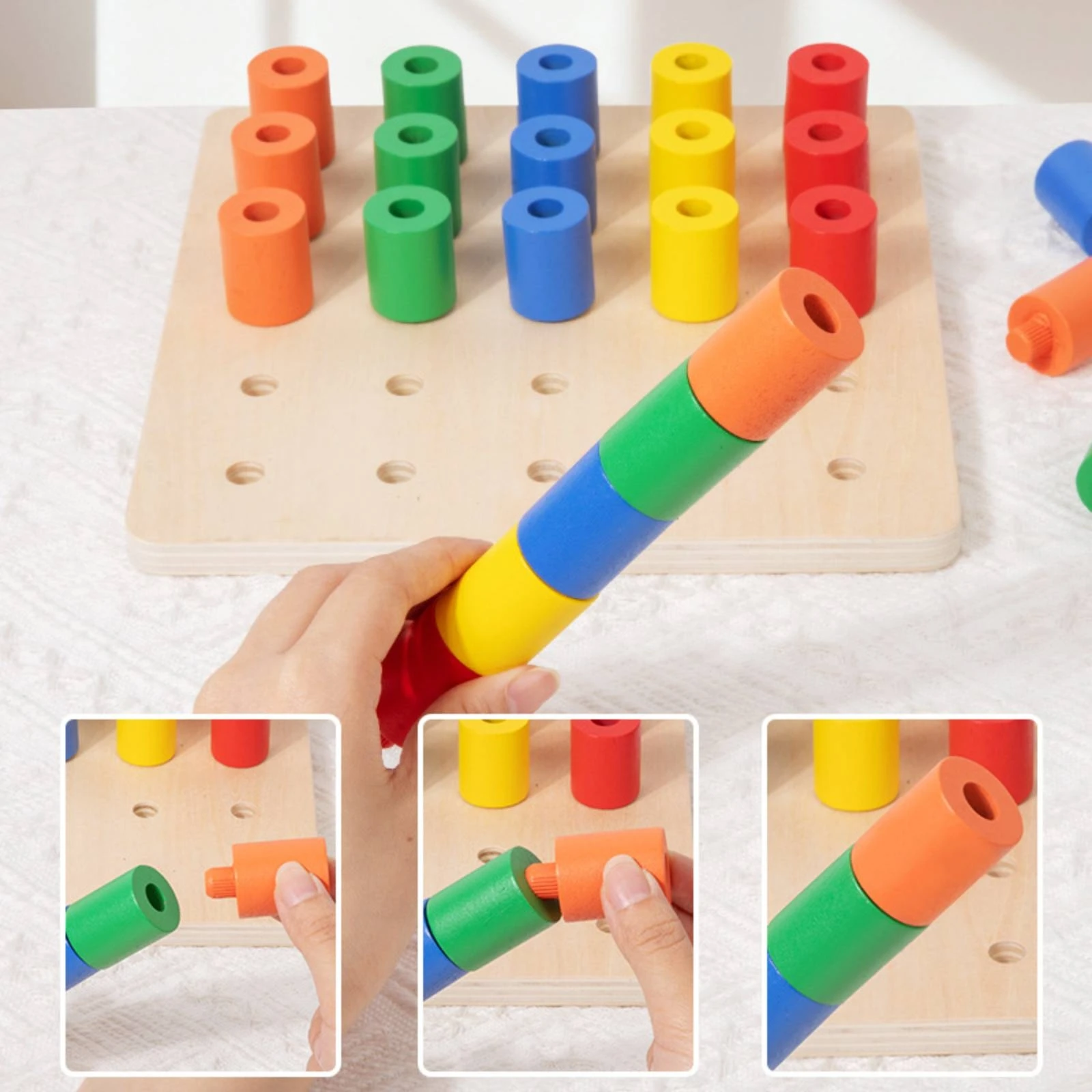 color-insert-pillar-toy-fine-motor-skills-wooden-board-with-cylinders-wooden-sorting-board-child-centered-educational