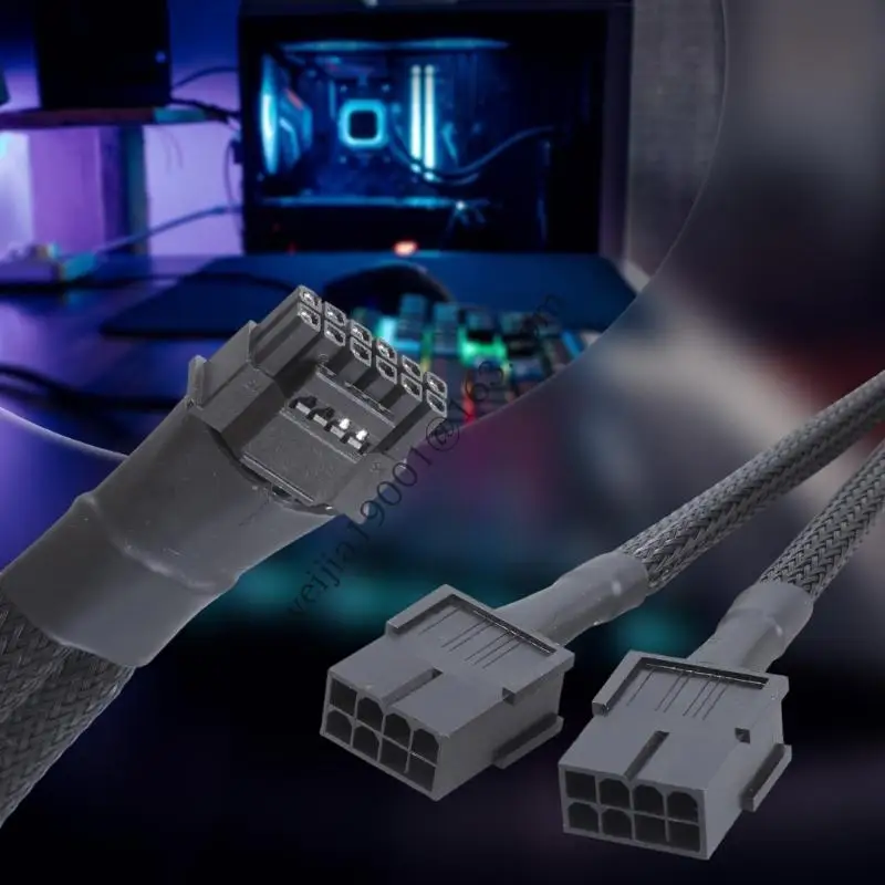 Double 8Pin bis 12+4Pin Power Adapter Kabel 18AWG für 12VHPWR Easy Integration .H05A