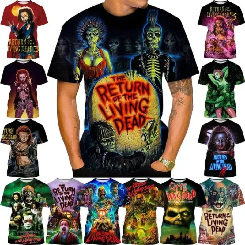 The Return of The Living Dead 3D Print T-Shirt for Unisex New Horror Movie Fashion Men Clothing Hip-hop Cool Skull Harajuku Tops