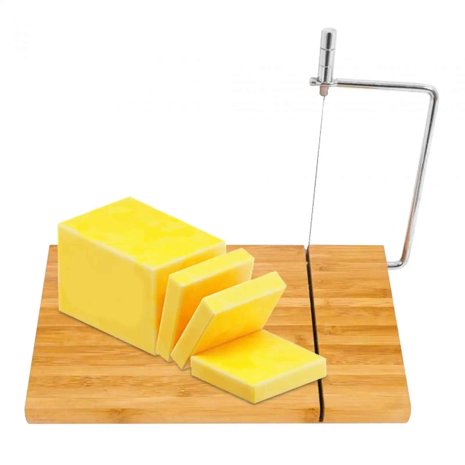 

Premium Bamboo Cheese Cutting Board Set with Stainless Steel Slicer