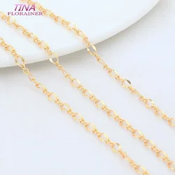 2 Meters 14K Gold Color Plated Brass Warp Chain For Jewelry Making DIY Necklace Bracelets Chain Jewelry Making Supplies