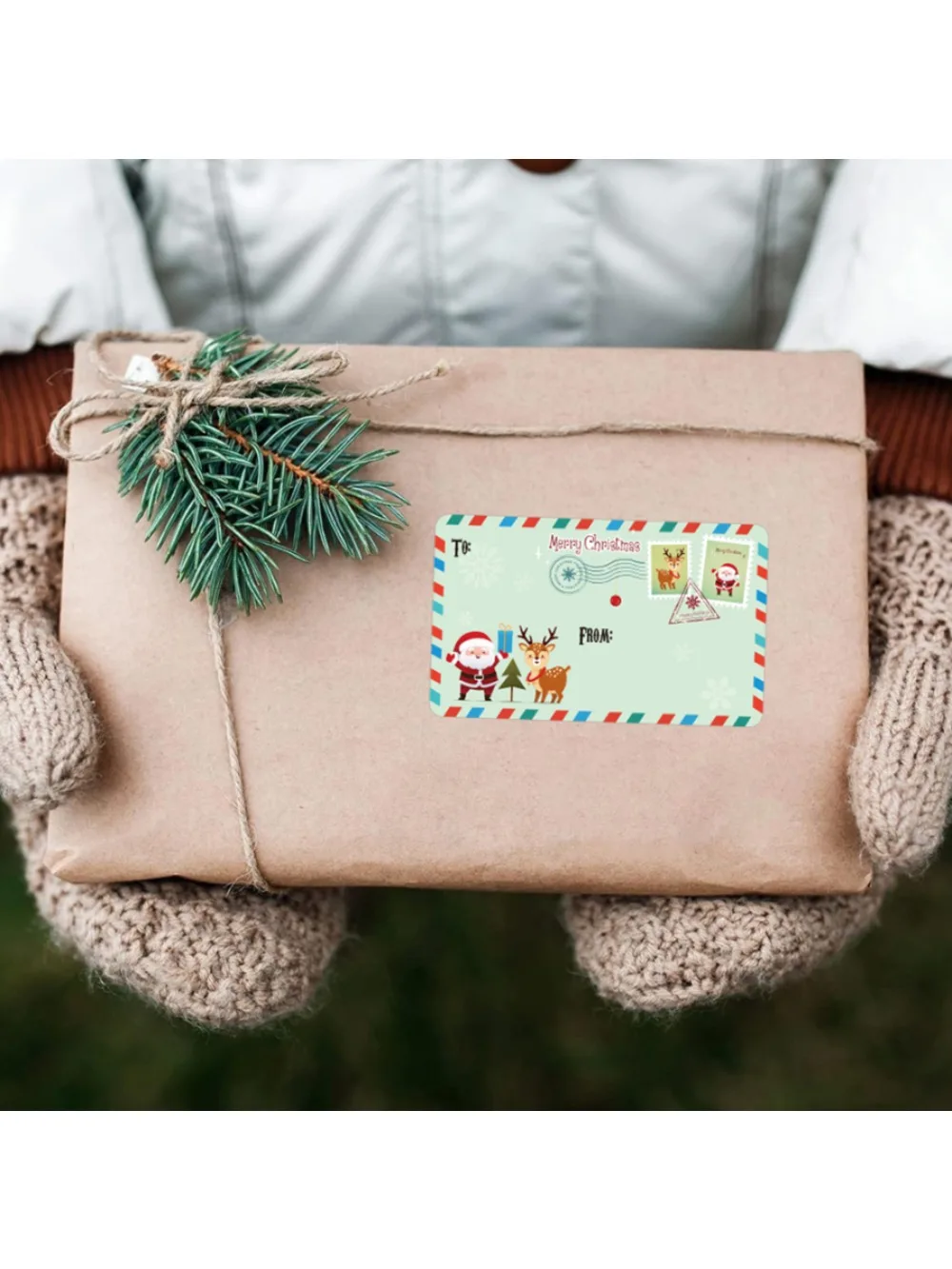 250 pièces étiquettes de noël étiquettes cadeaux auto-adhésives pour cadeaux de noël étiquettes de nom de noël autocollants pour papier d'emballage anniversaire