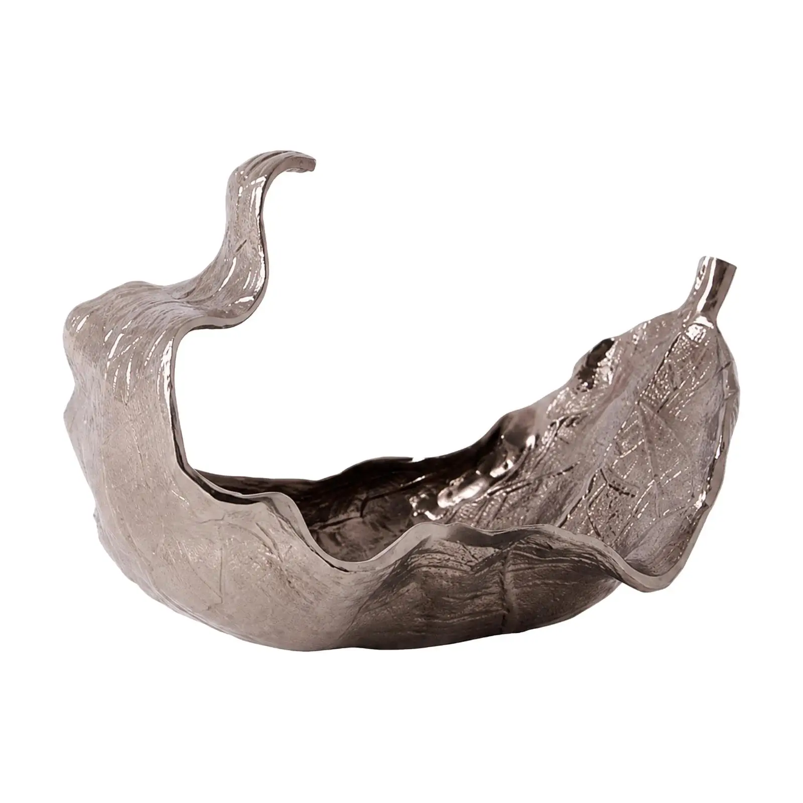 Tabletop Decor Modern Decorative Tabletop Sculpture with Shallow Receptacle Aluminum Sculptural Ornament for Living Room