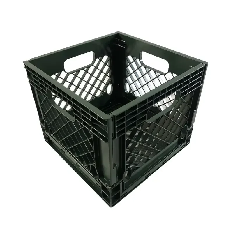 Custom Design Injection Molded Box Heavy Duty Foldable Transparent Custom Color Fruit Vegetable Storage Basket