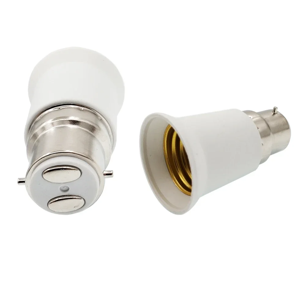 2pcs B22 To E27 Lampholder Adapter Fireproof Screw E27 To Bayonet B22 LED Lamps Corn Bulb Light Socket Adaptor