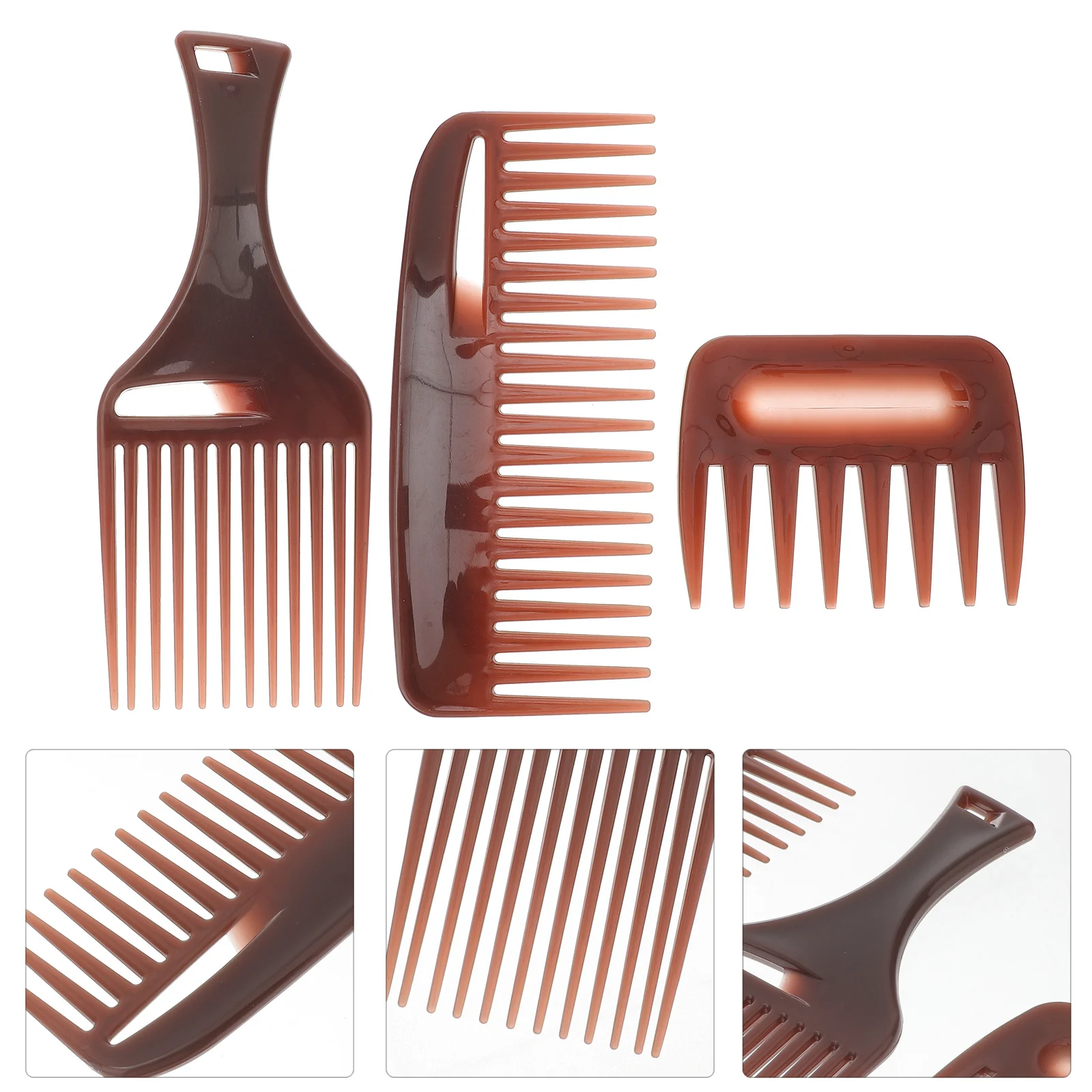 3 قطع من مشط الشعر ذو الأسنان الواسعة للرجال والنساء، مشط مريح للعناية بفروة الرأس، مشط اختيار الشعر، أمشاط قص الشعر #4