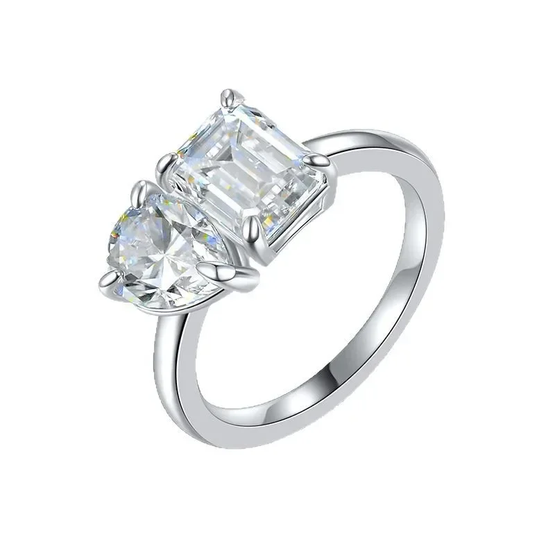 

S925 Rhodium Plated 3CT D-Color Fancy Shape Moissanite Ring for Women