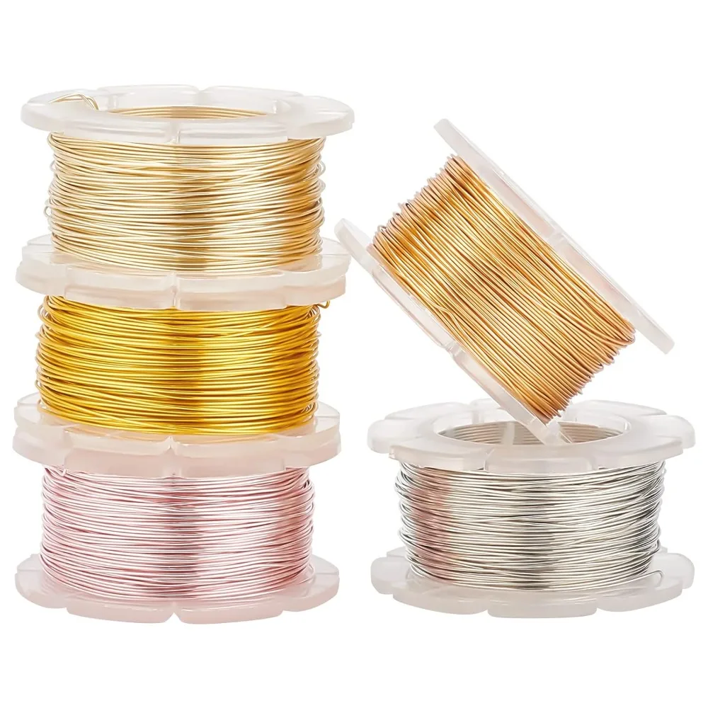 328 Feet Copper Wire 5 Colors Tarnish Resistant Metal Jewelry Wire 26 Guage Thin Flexible Craft Jewelry Beading