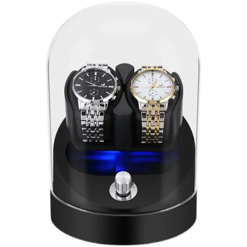 Transparent Watch Winder Silent Mechanical Watch Box with Automatic Winding LED Rotating Watches Anti-Magnetic Storage Display