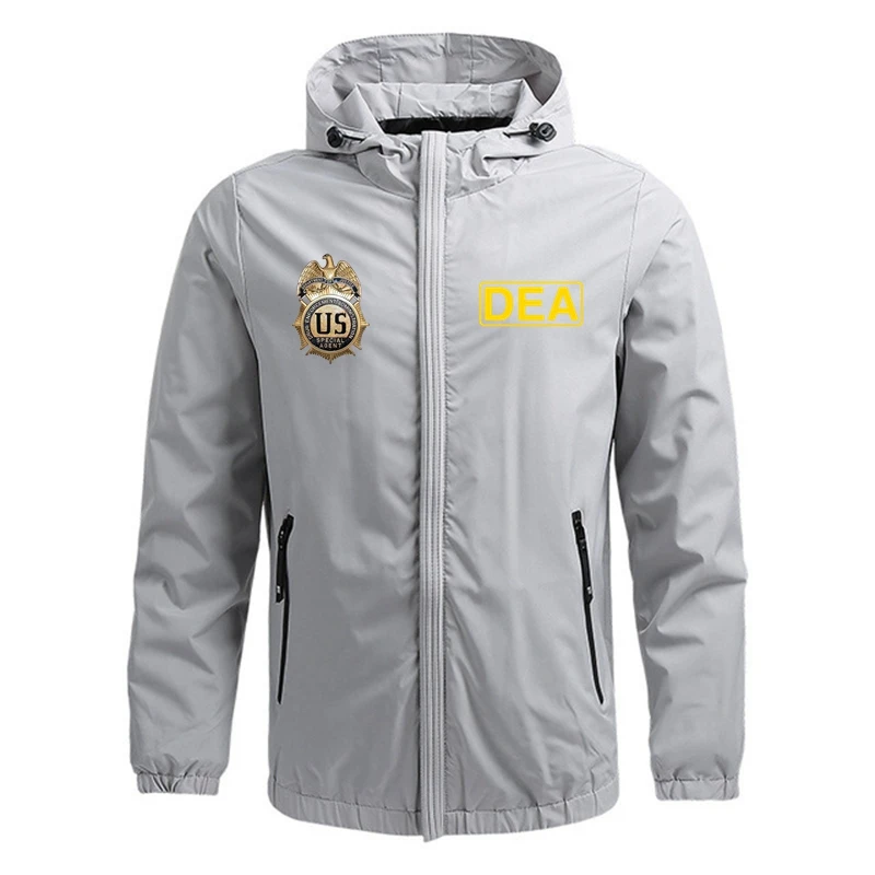 FBI Men Waterproof Jackets Hooded Coats Male Outdoor Outwears Windbreaker Windproof Spring Autumn Jacket Fashion Clothing Coat