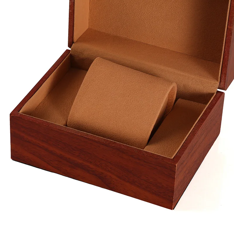 Mode Clamshell Holz Uhr Geschenk Box Einzelne Uhr Lagerung Fall Armbanduhr Display Box Reise Tragbare