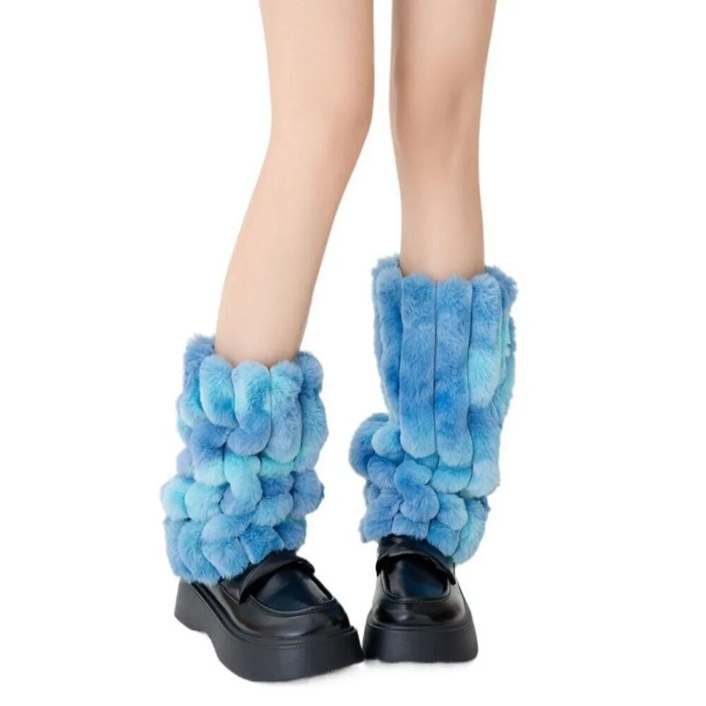 

New Colorful Plush Leg Warmer Y2k Sweet Cool Foot Cover Personality Trendy Leg Warmers Girls