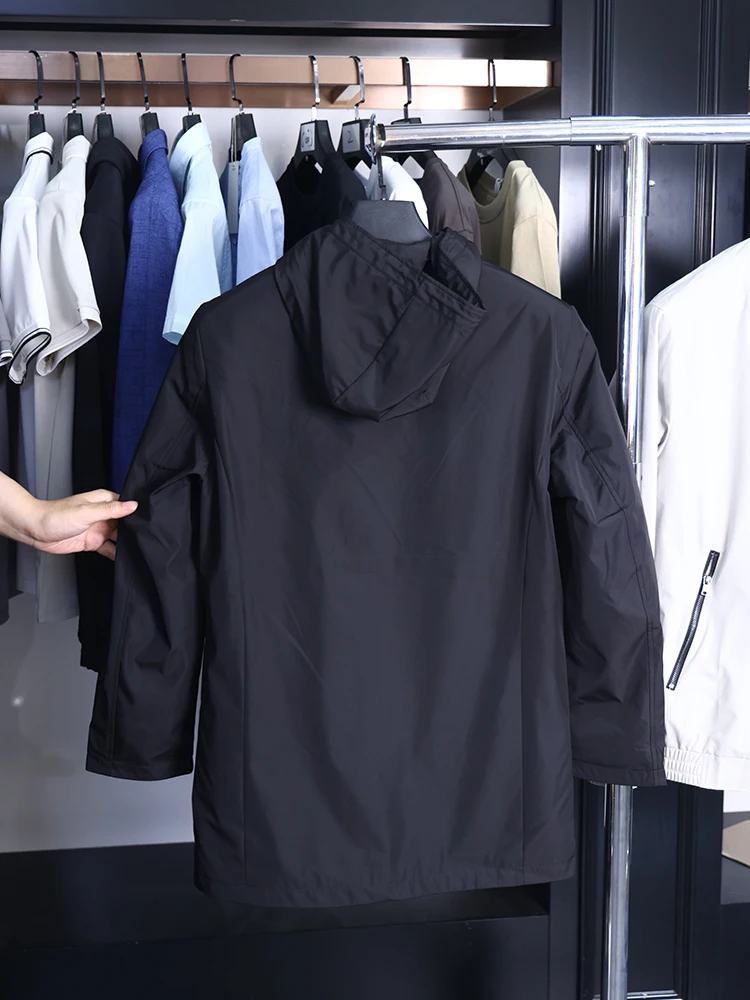 H-Home Faionable Confortevole Sottile Fce Foderato Con Cappuccio 00 Fibra di Poliestere di media Lunghezza Jaet Youth Urban Sle Chiusura con Cerniera