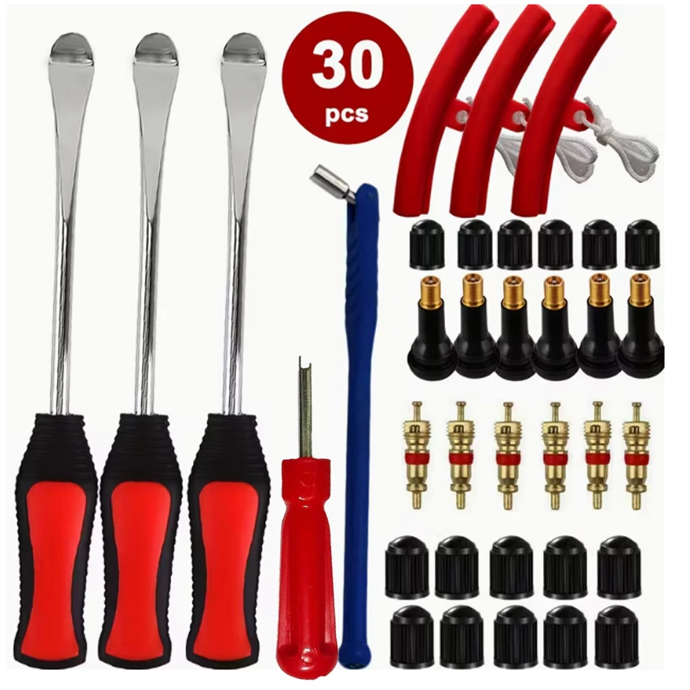 

30 шт. ложки для мотоциклетных шин с защитой обода, рычаг для замены шин, портативные рычаги для замены шин для ремонта мотоциклов и велосипедов