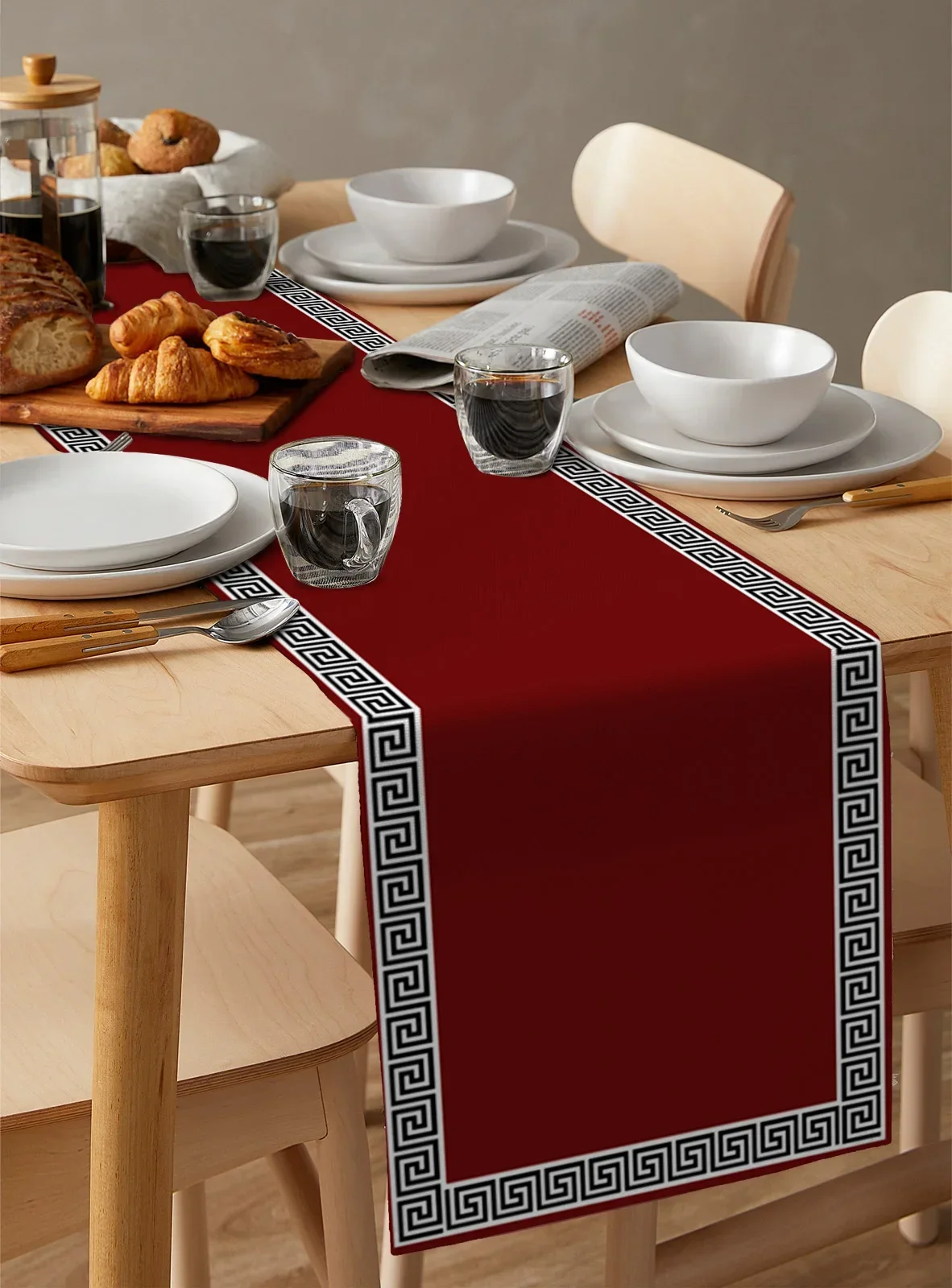 Red Simple Chinese Pattern Table Runner Decoration Home Decor Dinner Table Decoration Table Decor