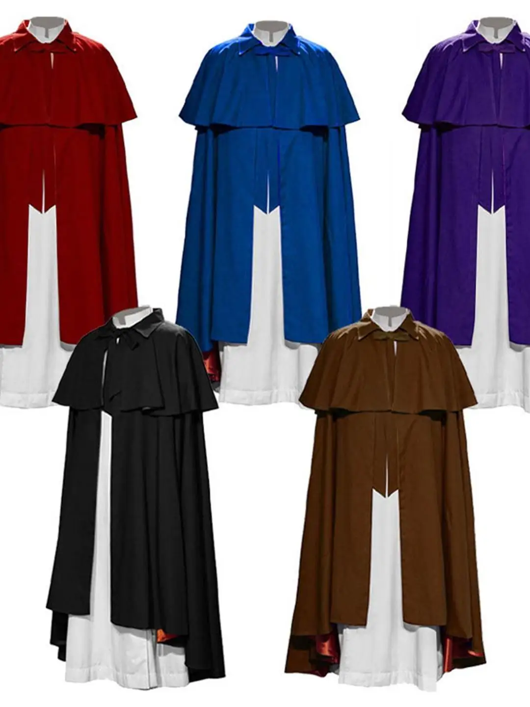 Średniowieczny strój strażnika króla, przebranie na Halloween, cosplay, renesansowy płaszcz, kaptur, poliester, kostium sceniczny