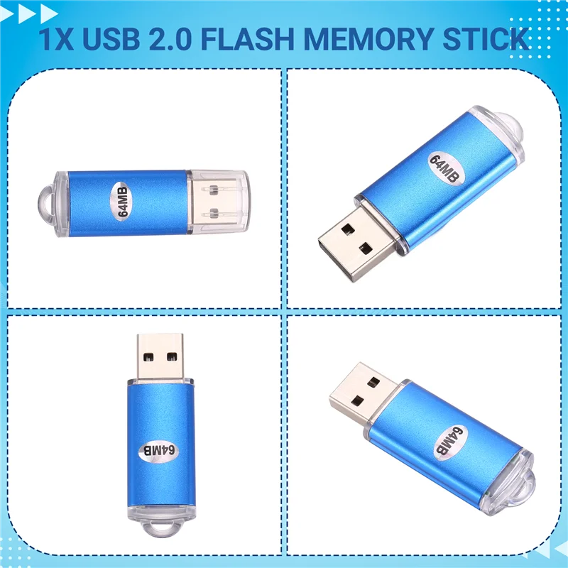 1 Pcs Random Color 64MB USB 2.0 Flash Drives Memory Stick Thumb Drive PC LAPTOP Storage