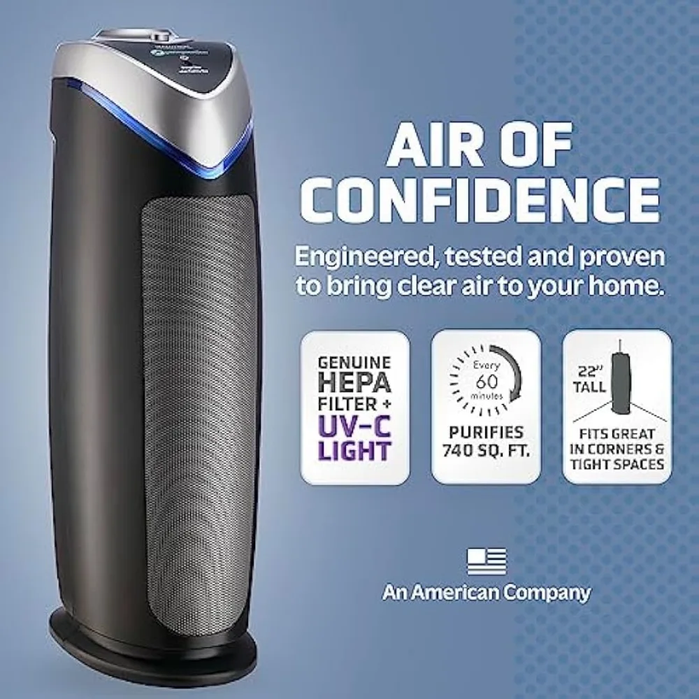 Purificateur d'air avec filtre HEPA 13, élimine 99.97% des articles PER, couvre une grande pièce jusqu'à 743 Sq. Chambre des Pieds en 1 Hr