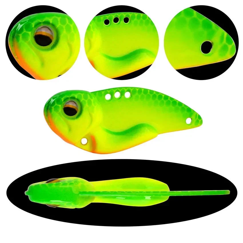 12 Pcs Metal VIB 7g 10g 20g Rotating Fishing Lure Set Vibration Spoon Spinner Lures Crankbait Bass Artificial Hard Bait Blade