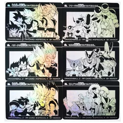 Juego de cartas coleccionables de Dragon Ball Z, 6 unids/set, la evolución de la forma humana, Super Saiyan, Buu, Goku, Vegeta, Anime