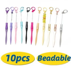 10pcs DIY Beaded Letter Opener Multi-functional Metal Paper Cutter Beadable Keychain Outdoor Portable Express Mini Box Cutter