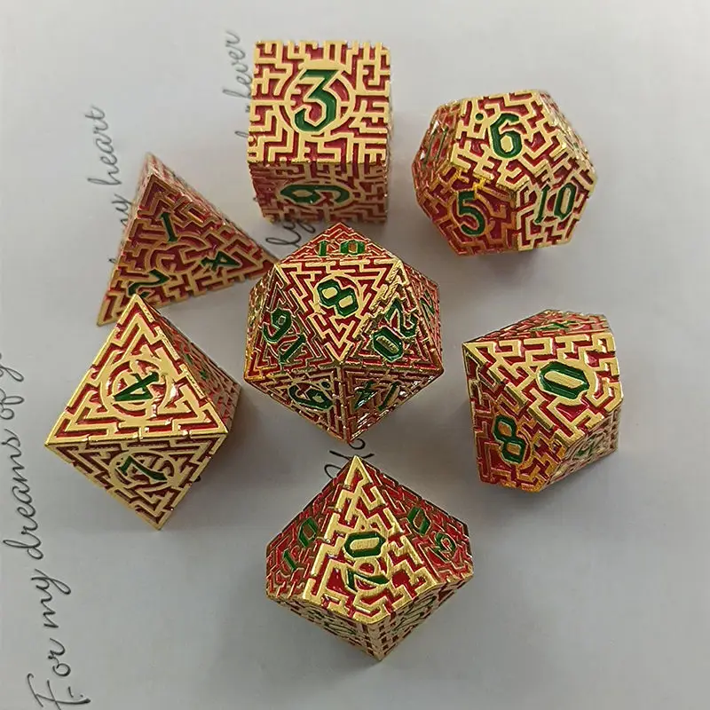 

DND Metal Dice Set Dungeons and Dragons Dice Polyhedral Dice Set Large D&D Dice for Warhammer Pathfinder RPG D+D Roll Playin