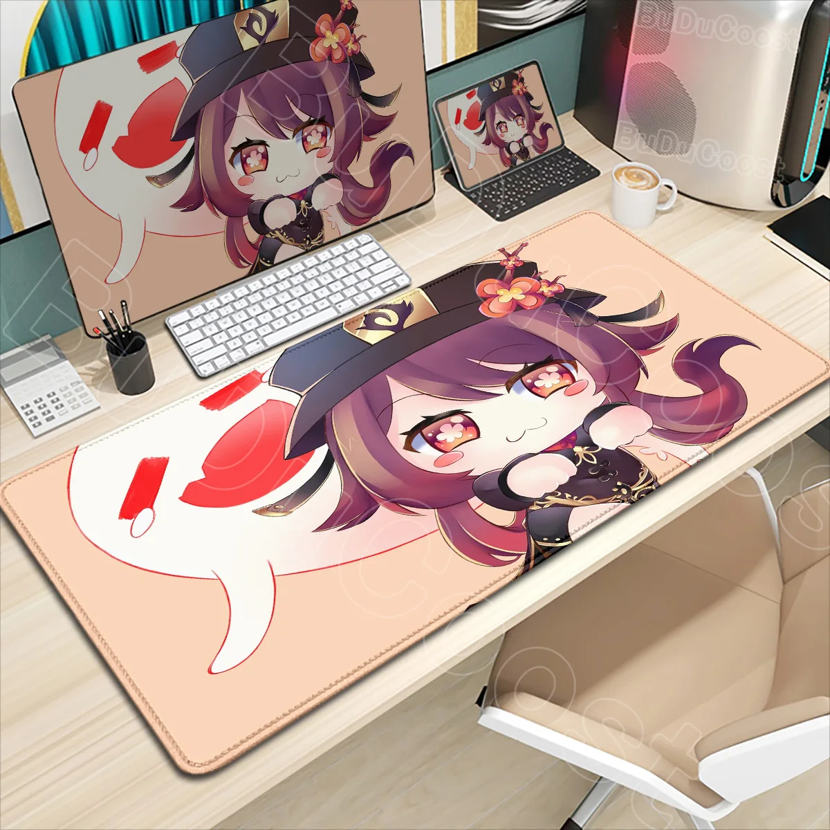 

Anime Large Gaming Mouse Pad Genshin Impact Cute Hu Tao Mousepad Rubber Non-Slip Table Mats PC Desk Protector Gamer Keyboard Pad