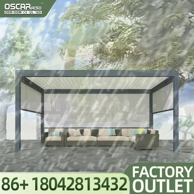 3X3m 3X4m 4X4m 6X4m Outdoor Aluminum Louvre  Prefab Structures Luxury Outdoor Shelters for Garden Patio Backyard Ready to Ship P