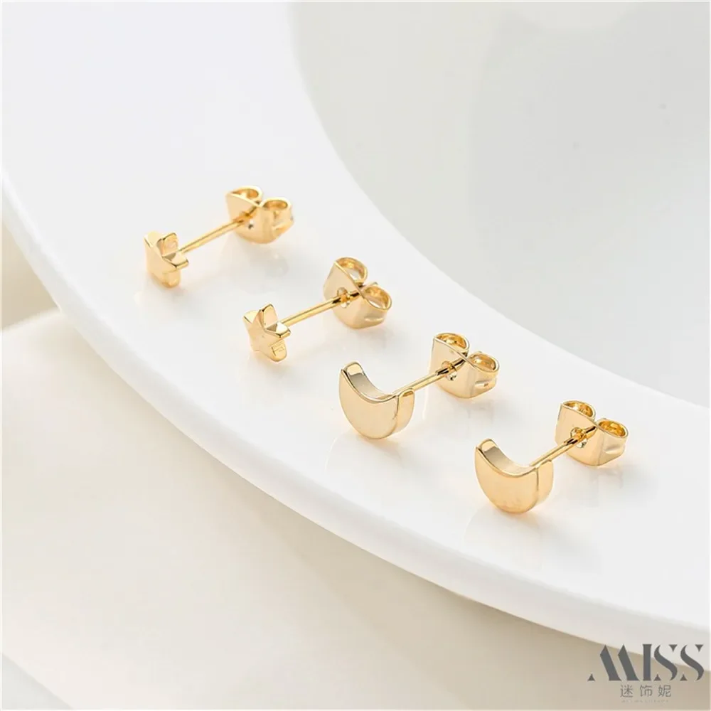18K Gold-plated Butterfly Shaped Earplugs Mini Pentagram Earrings DIY Moon Earrings Ear Accessories Materials