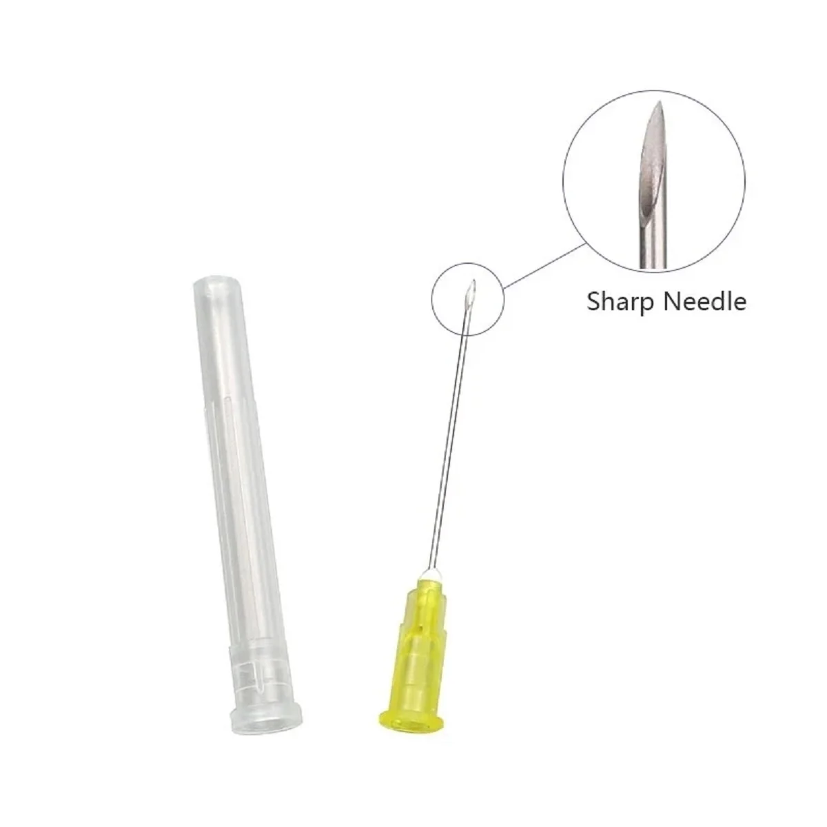 Aguja pequeña indolora desechable para uso médico, herramienta quirúrgica estéril de microplástico para inyección de 50 piezas, 32G, 34G, 4mm, 30G