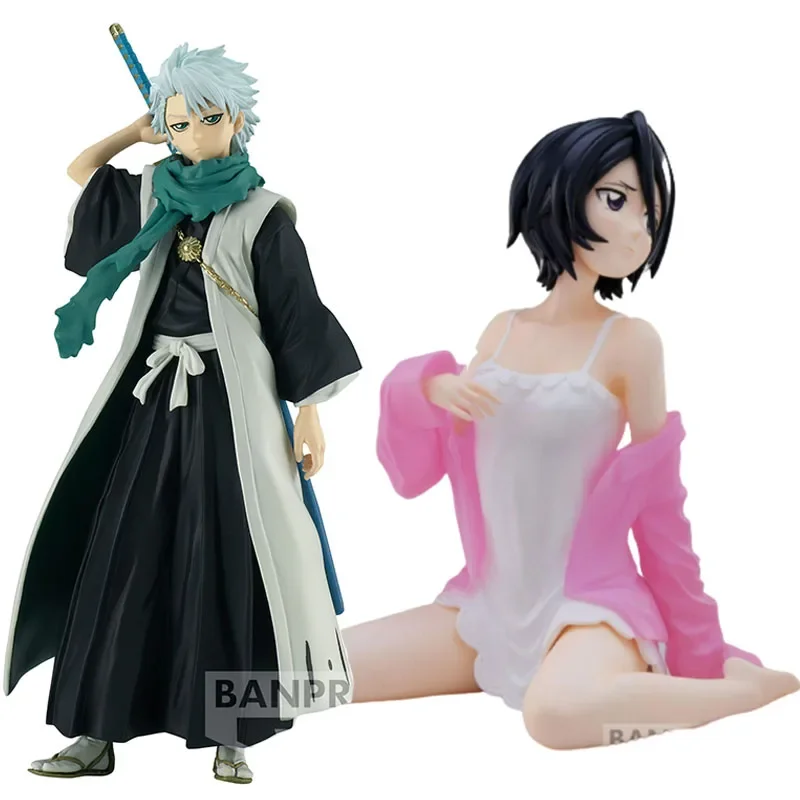 Bandai Genuine BLEACH Kuchiki Rukia Hitsugaya Toushirou Anime Action Figures Toys for Boys Girls Kids Gifts Collectible Model