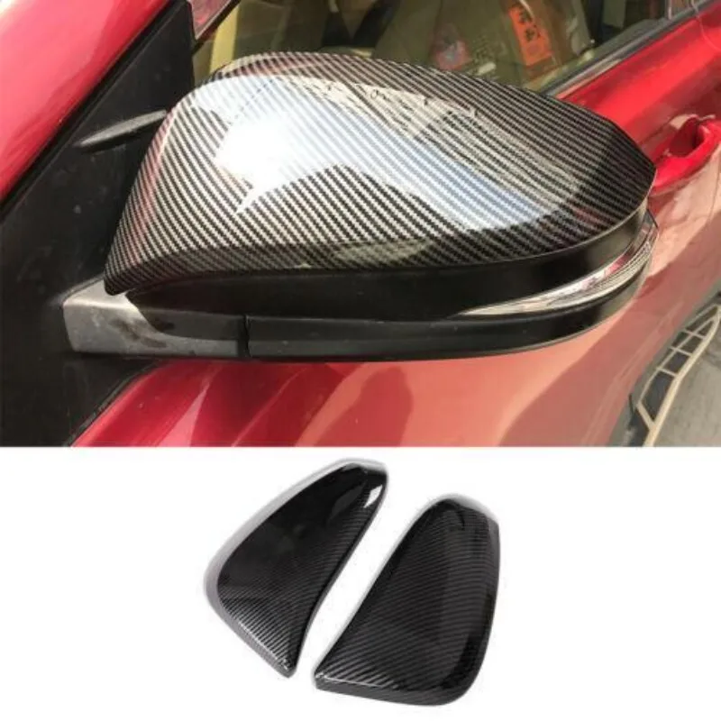 

2PCS ABS Carbon Fiber Car Rearview Side Mirror Cover For Toyota Hilux RAV4 Highlander Fortuner 2015-2022 Mirror Protection Trim