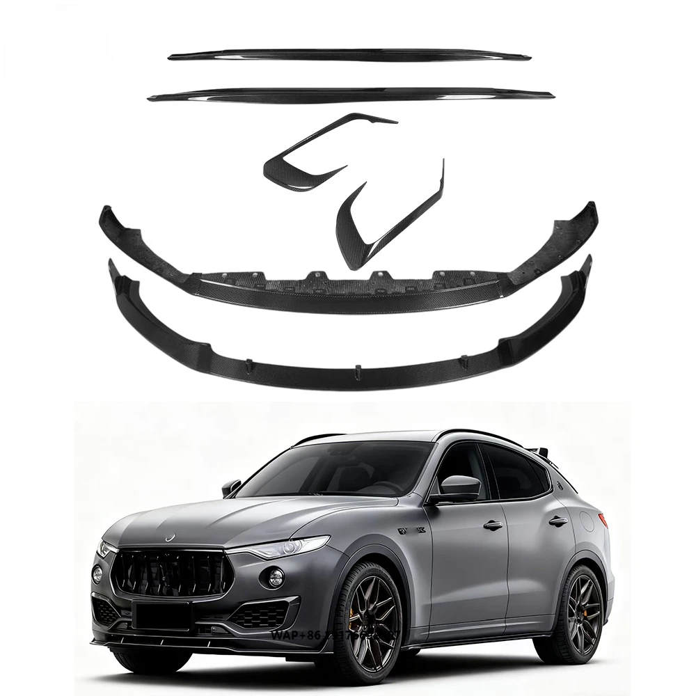 P Style Carbon Fiber Body Kit for Levante Upgrade Front Lip Rear Side Skirts Exhaust Cut-Outs-Screw-On Installation