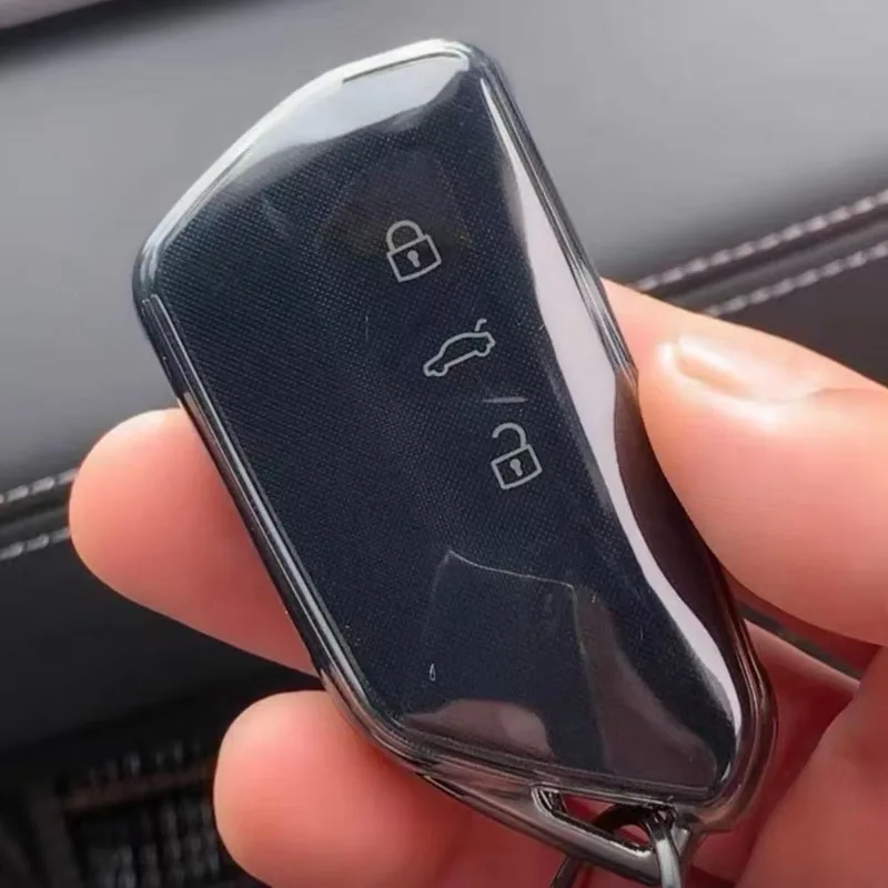 Type D Car Key All-inclusive Ultra-thin Transparent Black Protective Case Is Suitable for VW 2025 New Passat Pro