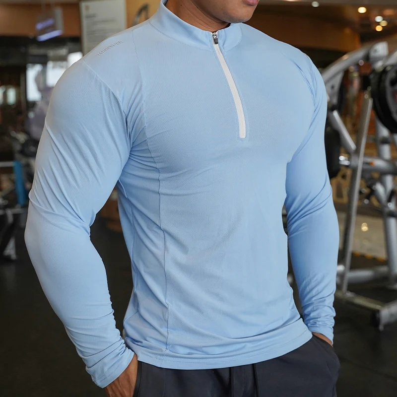 Autumn Compression Long Sleeve Men Running Gym Fitness T-Shirt Elastic Quick Dry Comfort Sports Bodybuilding Training Shirts