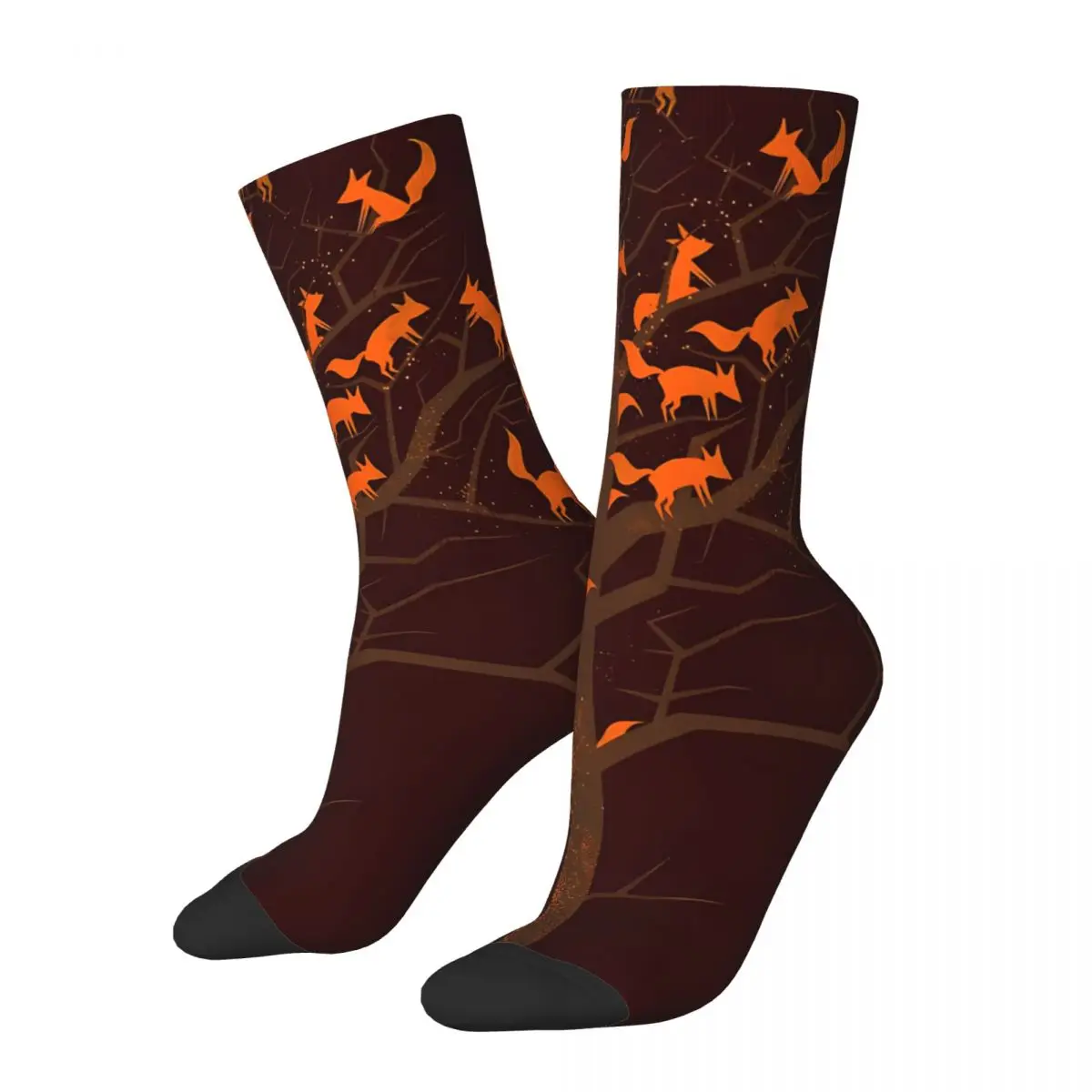 Blazing Fox Tree Fox Calcetines para hombre y mujer, medias de Primavera de poliéster