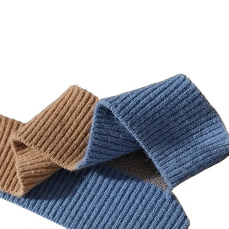 High Quality Men's Pullover Sweater Autumn Winter Round Neck White Sweater