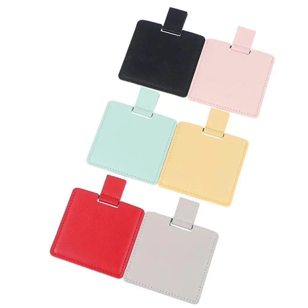 مرايا مكياج عالية الجودة قابلة للطي وغير قابلة للكسر، أدوات تجميل محمولة، مرآة جيب بلون سادة