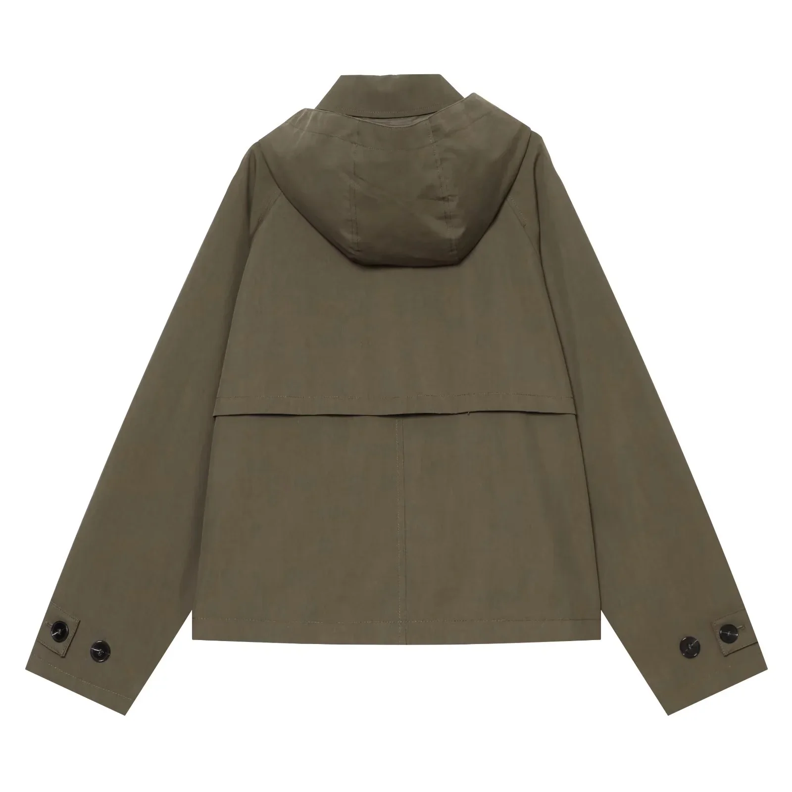 KONDALA Women Vintage Casual Hooded Trench Coat Street Commute Double Breasted Jacket 2026 Autumn/Fall Trendy Elegant Short Coat