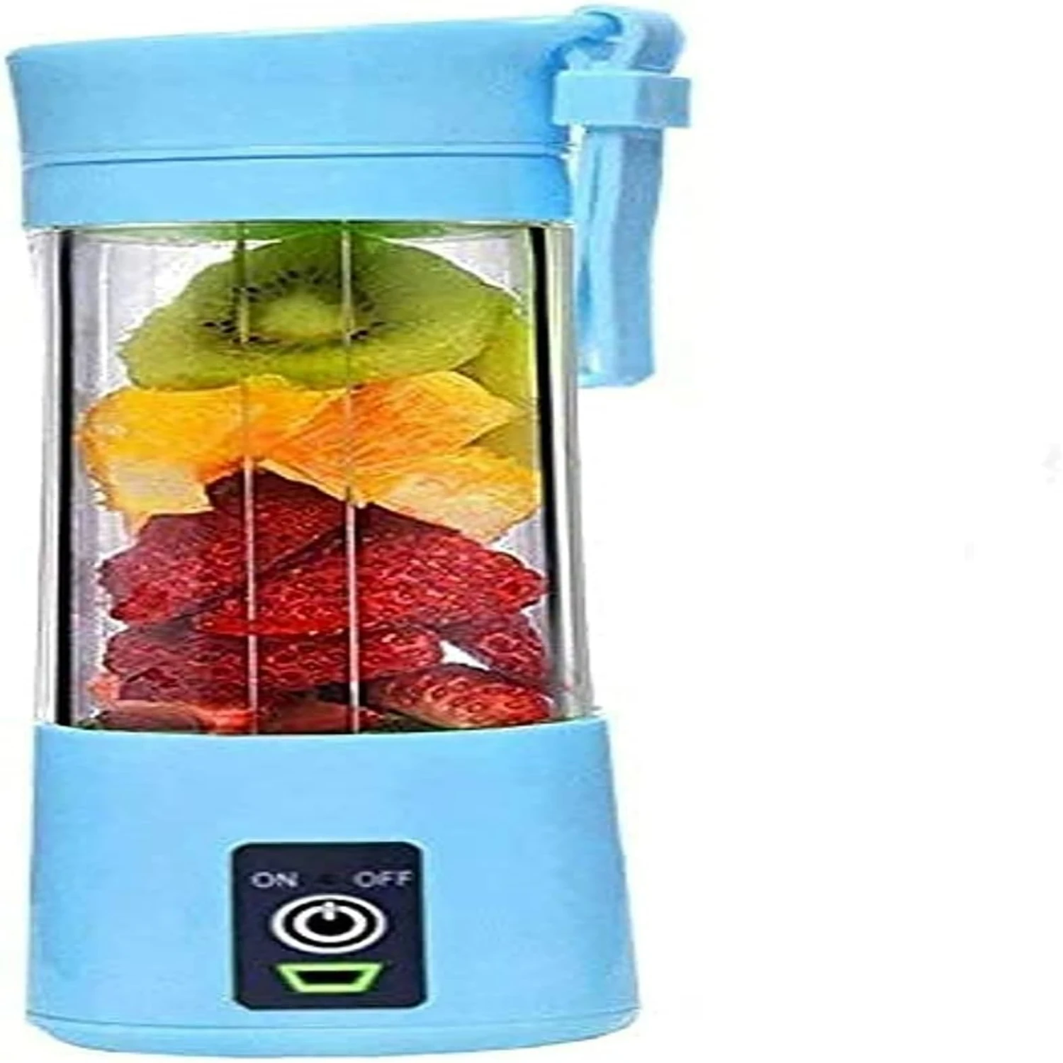 

Portable Rechargeable Blue Compact Personal Blender for Home and Travel, Small Efficient Fruit Mixing Machine, Mini Electric Smo