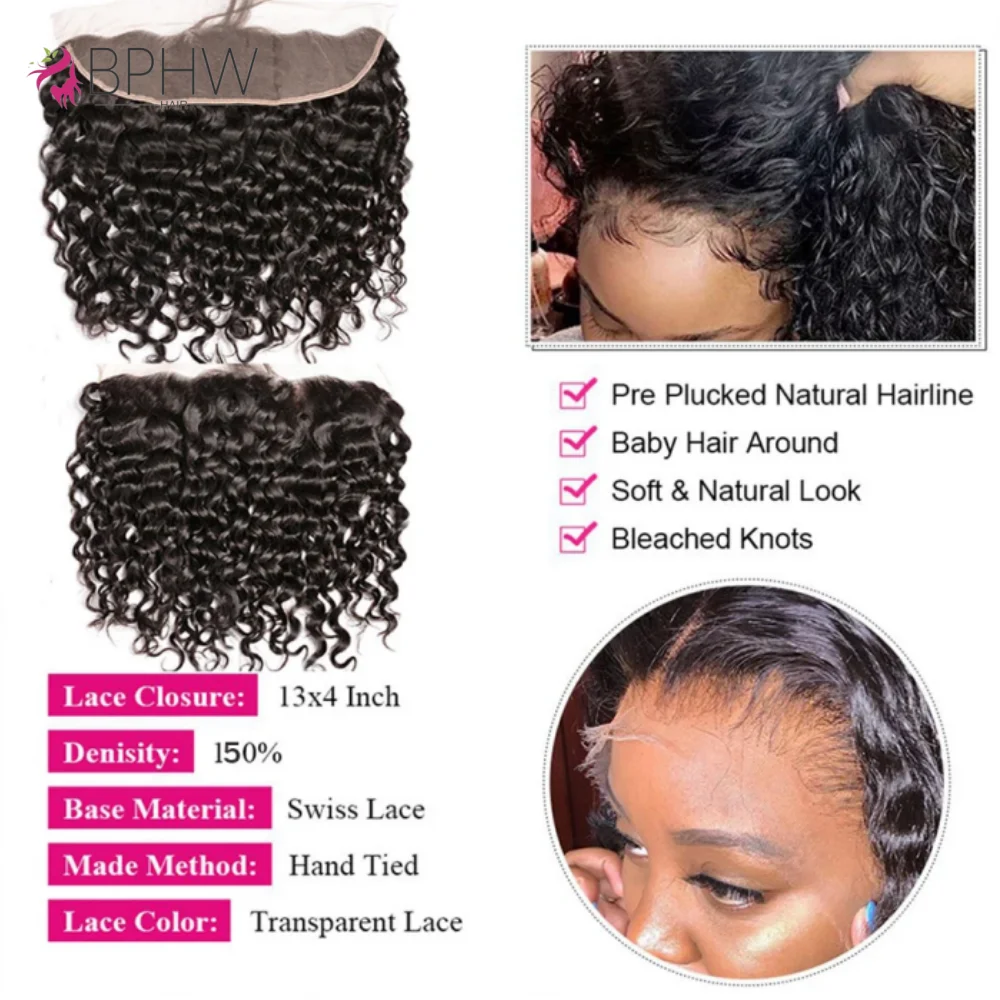 Ear to Ear 13x4 Lace Frontal Kinky Curly 4x4 Closure Only Kinky Curly Pre Plucked Swiss Transparent 100% Remy Human Hair BPHW